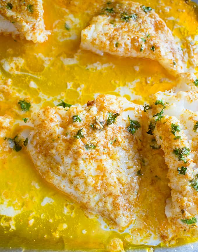 Lemon Parmesan Cod with Garlic Butter