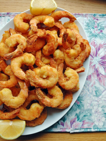Jumbo Fried Shrimp on a platter