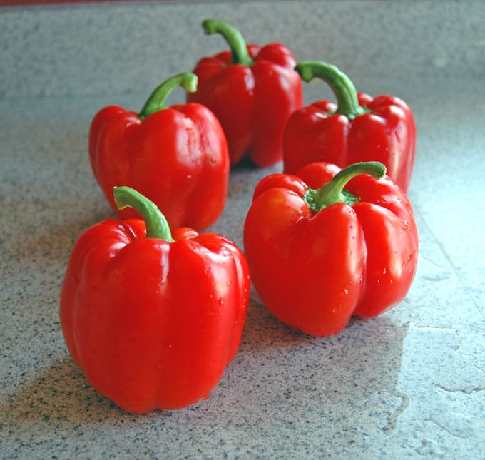 Roasted Peppers Sautéed with Garlic in Olive Oil