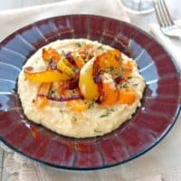 close-up of Creamy Parmesan Polenta in a bowl