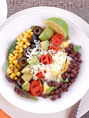 overhead view of Southwest Salad with Catalina Lime Dressing