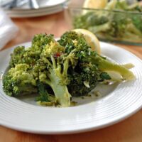 Broccoli with Gremolata on a plate