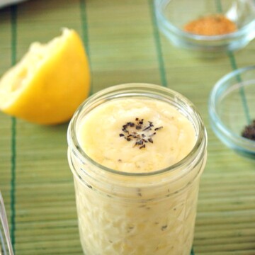Basil-Garlic Mayonnaise in a jar