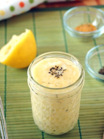 Basil-Garlic Mayonnaise in a jar