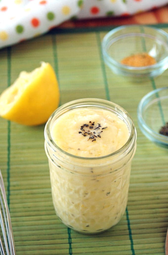 Basil-Garlic Mayonnaise in a jar