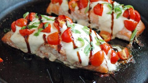 Salmon Caprese with Balsamic Glaze - Cooking with Mamma C