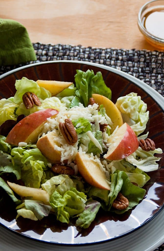 Apple-Mozzarella-Pecan Salad with Maple Vinaigrette - Cooking with Mamma C