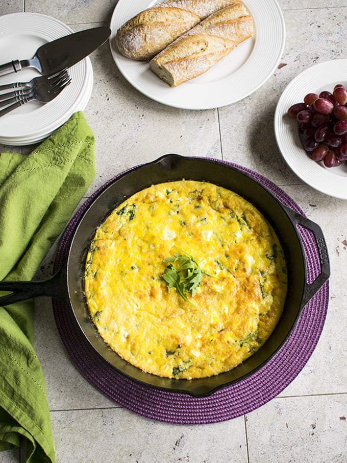 baked arugula frittata