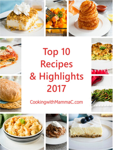 collage of photos for the Top 10 Recipes and Highlights from 2017