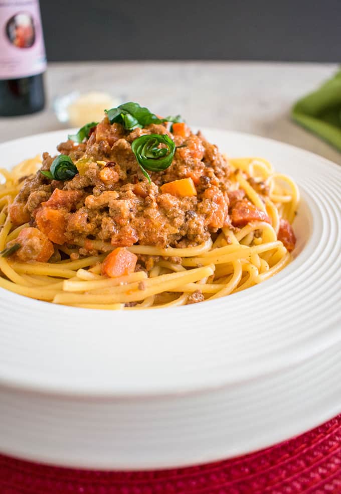 bowl of spaghetti bolognese 