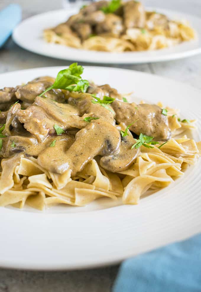 Photo of plate of Tender Beef Stroganoff