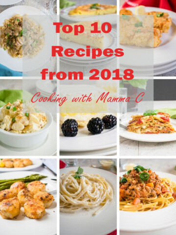 Photo collage of Cooking with Mamma C's Top 10 Recipes from 2018