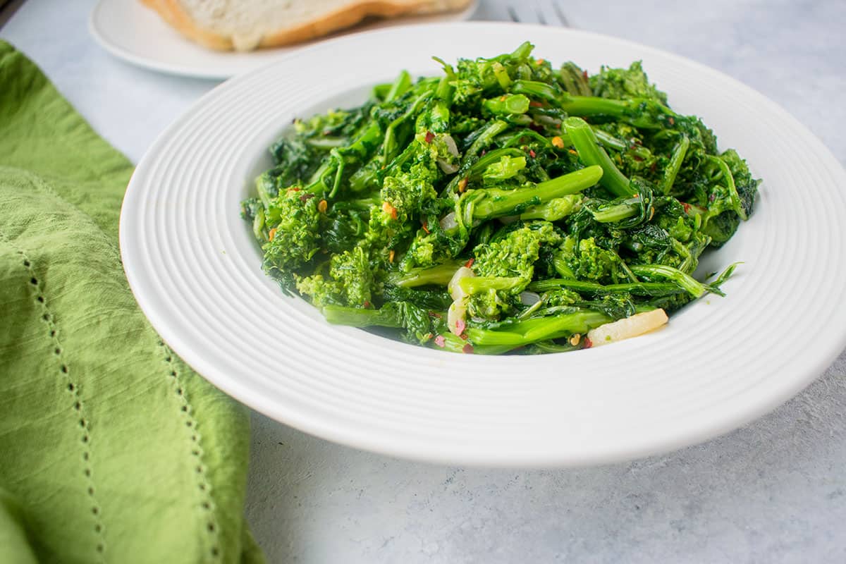 Rapini (Broccoli Rabe) With Garlic - Cooking With Mamma C