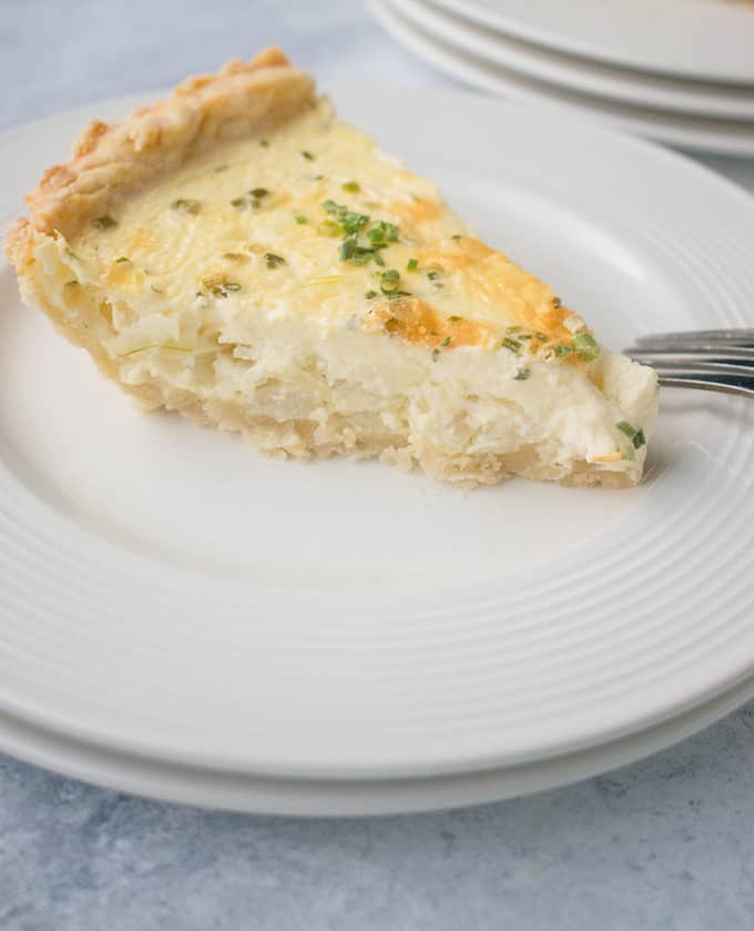 slice of cream cheese pie on plate