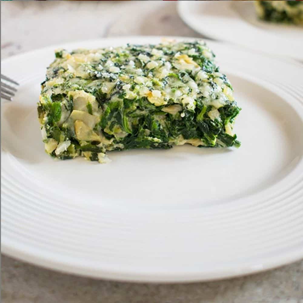 slice of spinach side dish