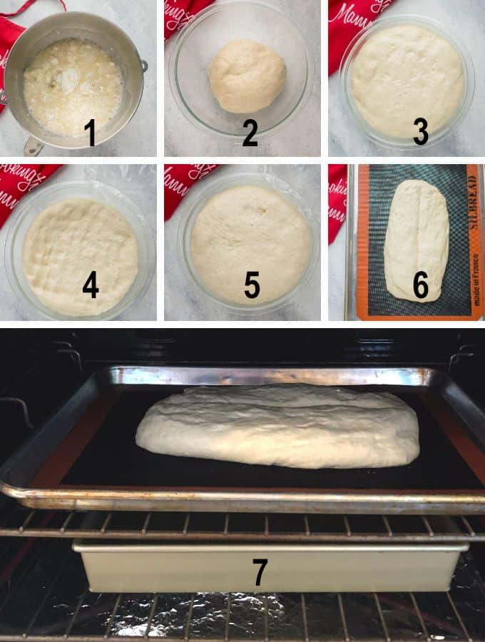 bread dough in stages