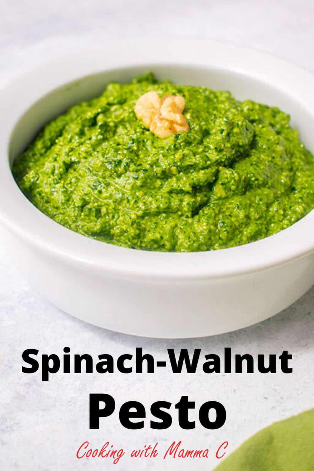 Easy SpinachWalnut Pesto Recipe Cooking with Mamma C