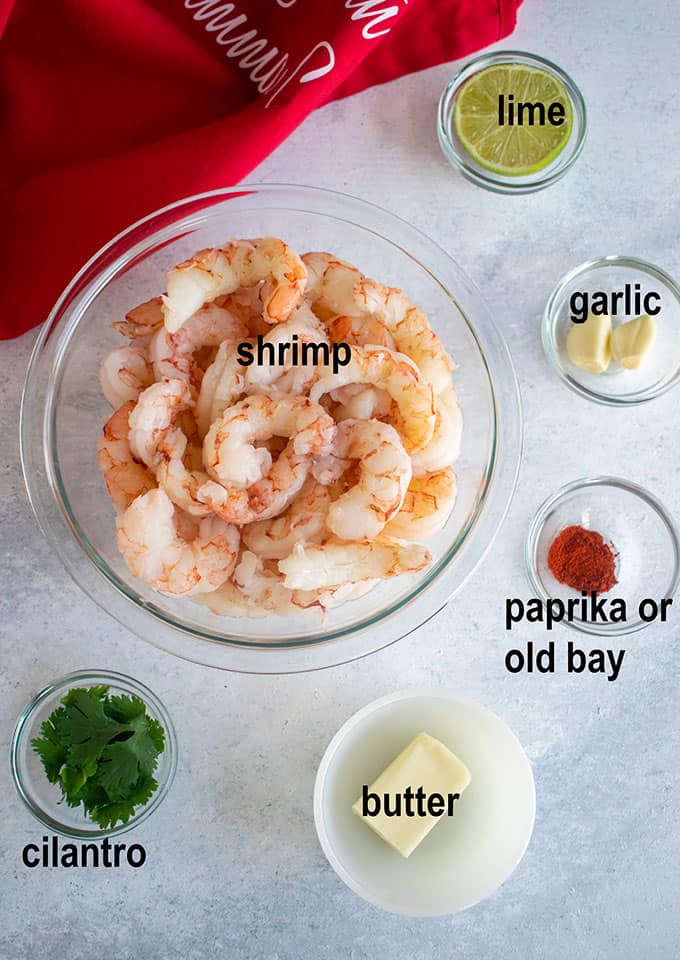 raw shrimp, garlic, lime, butter, herbs, red spice
