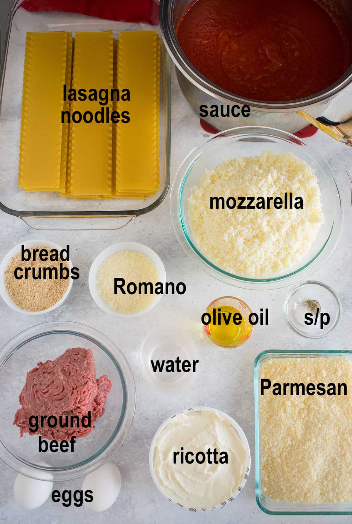 lasagna ingredients
