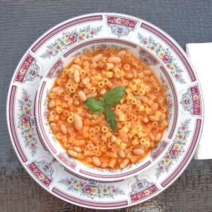 bowl of pasta e fagioli