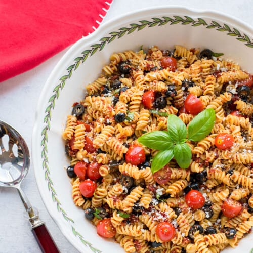 Rotini Pasta Salad with Sun-Dried Tomatoes - Cooking with Mamma C
