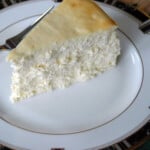 pinnable image of crustless cheesecake