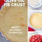 pinnable collage of olive oil pie crust with process