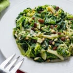 pinnable image of sauteed escarole in bowl