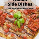 Pinnable image of cooked eggplant for Italian Side Dishes