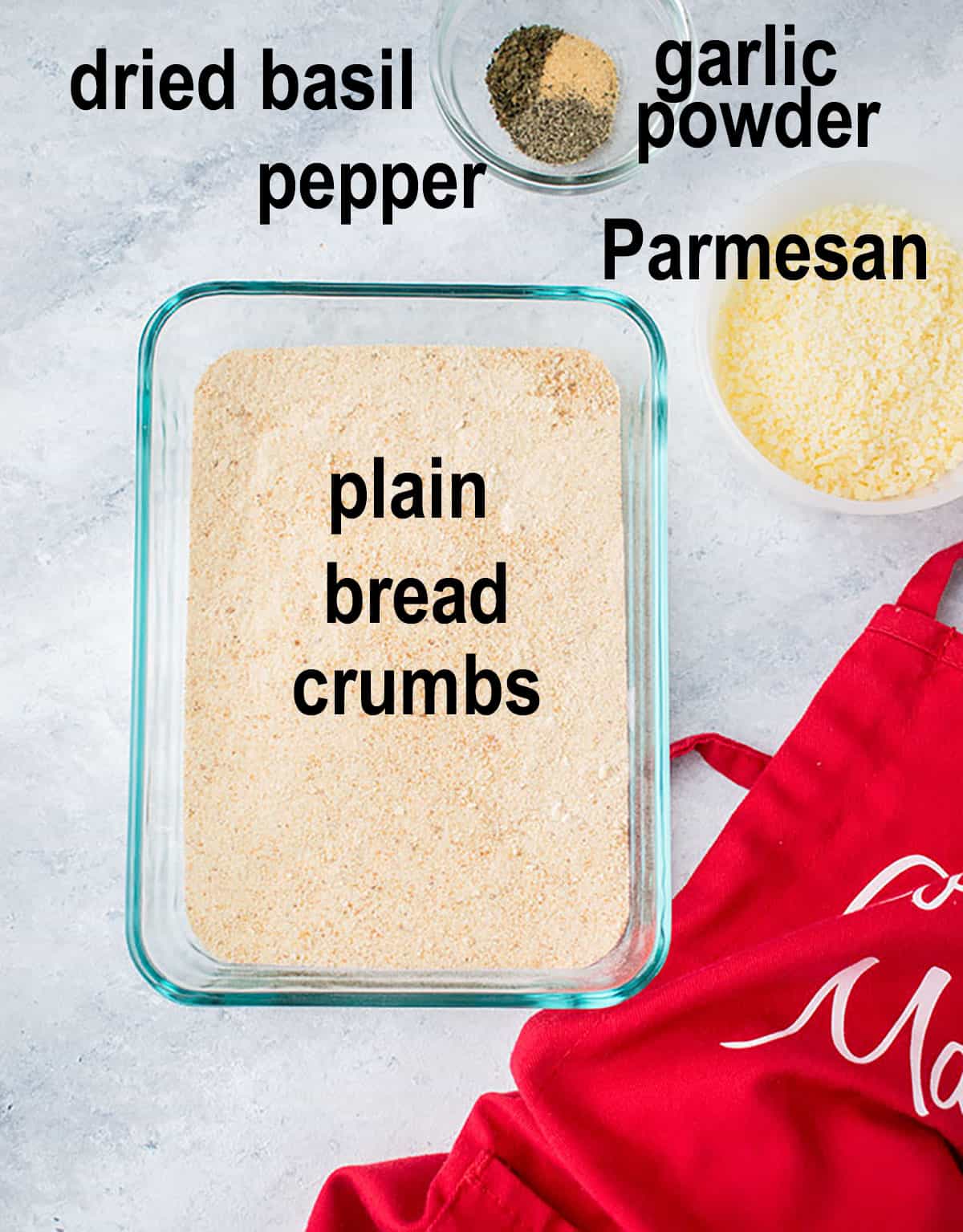 ingredients for Italian bread crumbs