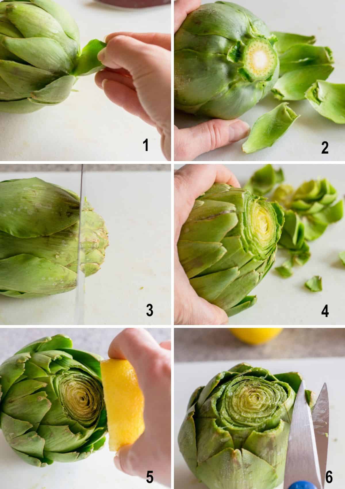 steps to clean and trim artichokes