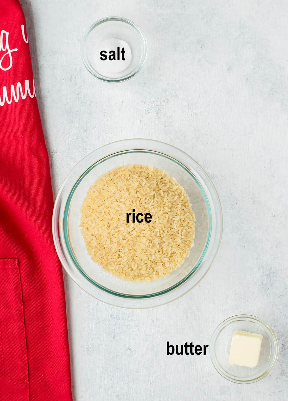 rice, salt, butter