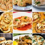 collage of thin chicken breast dinners