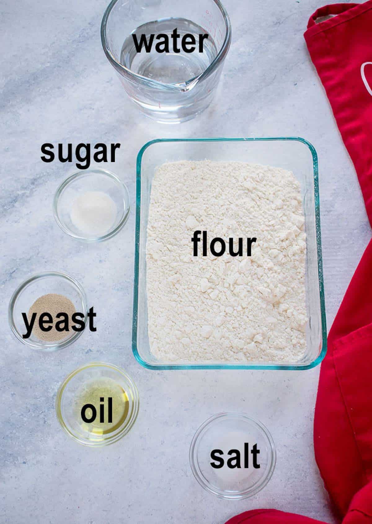 flour and bread ingredients