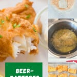 pinnable collage for beer battered cod