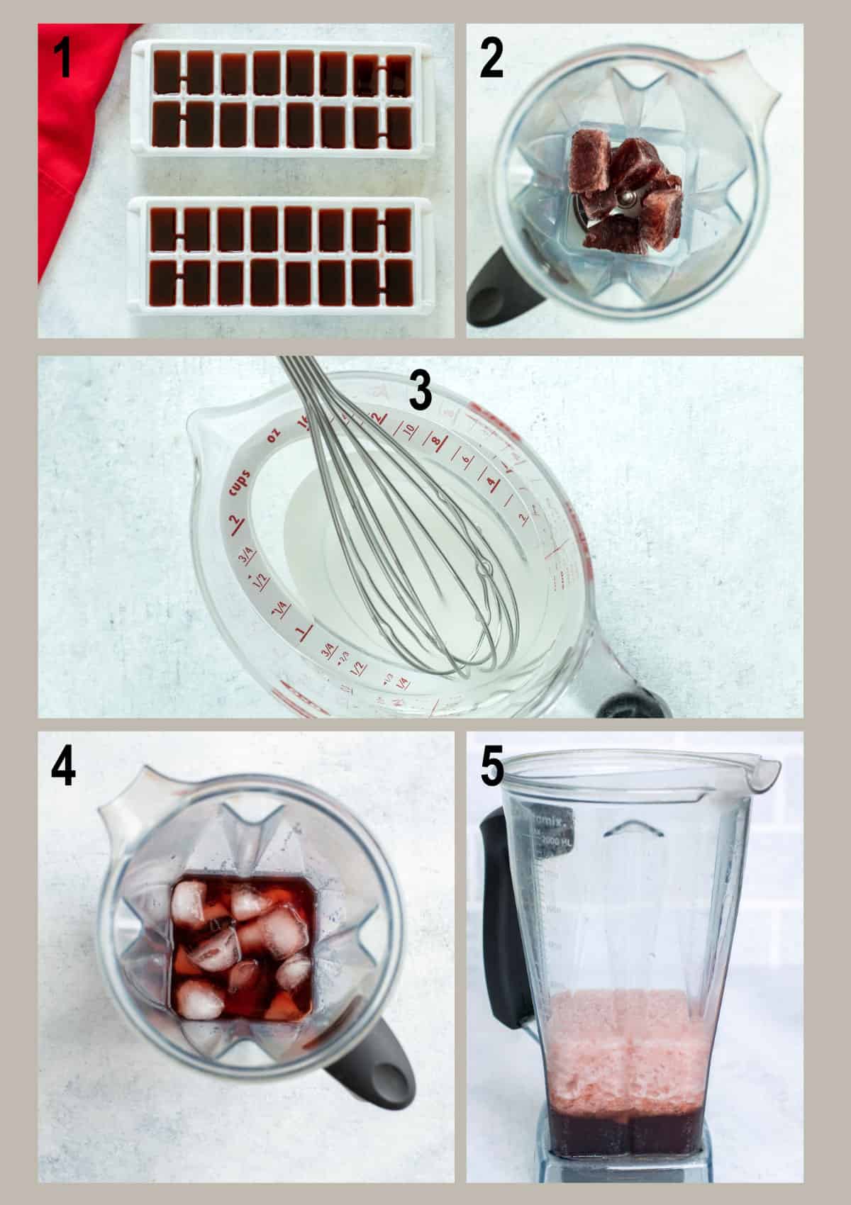 ice trays with wine, making wine slushies in blender