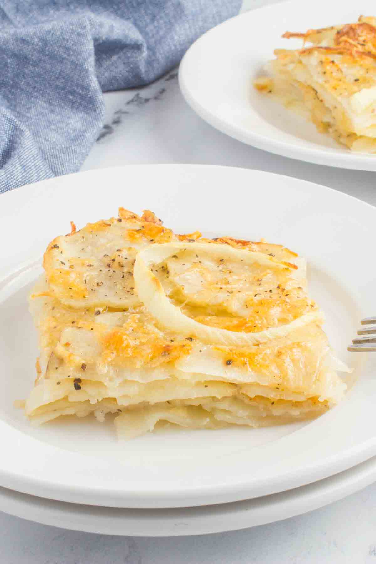 cooked Parmesan potatoes and onions