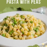 pinnable image for pasta with peas