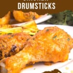 pinnable image for keto chicken drumsticks