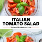 pinnable image for Italian Tomato Salad.