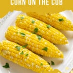pinnable image for steamed corn on the cob