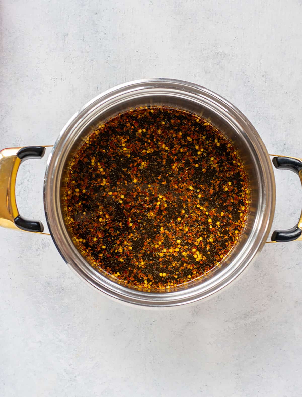 Carolina Vinegar BBQ Sauce ingredients in a pot