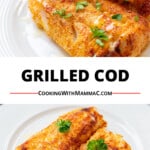 pinnable image for grilled cod.