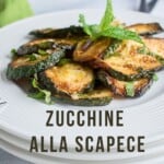 pinnable image for zucchine alla scapece (with mint).
