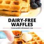 pinnable image for Dairy-Free Waffles