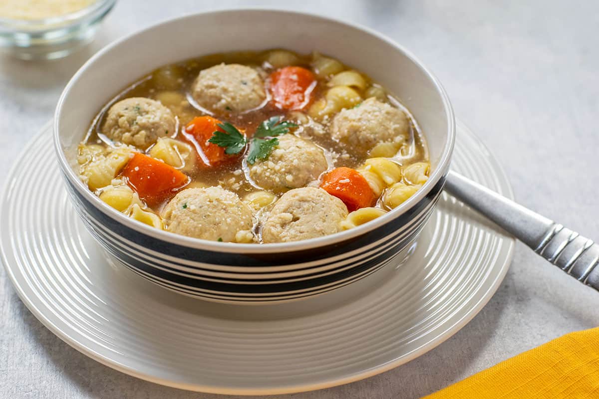 Nonna's Chicken Meatball Soup - Cooking with Mamma C