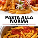 pinnable image for pasta alla norma (sicilian eggplant pasta)