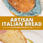 pinnable image for artisan italian bread recipe
