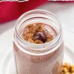 pinnable image for chocolate cherry smoothie