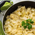 pinnable image for italian cabbage with garlic